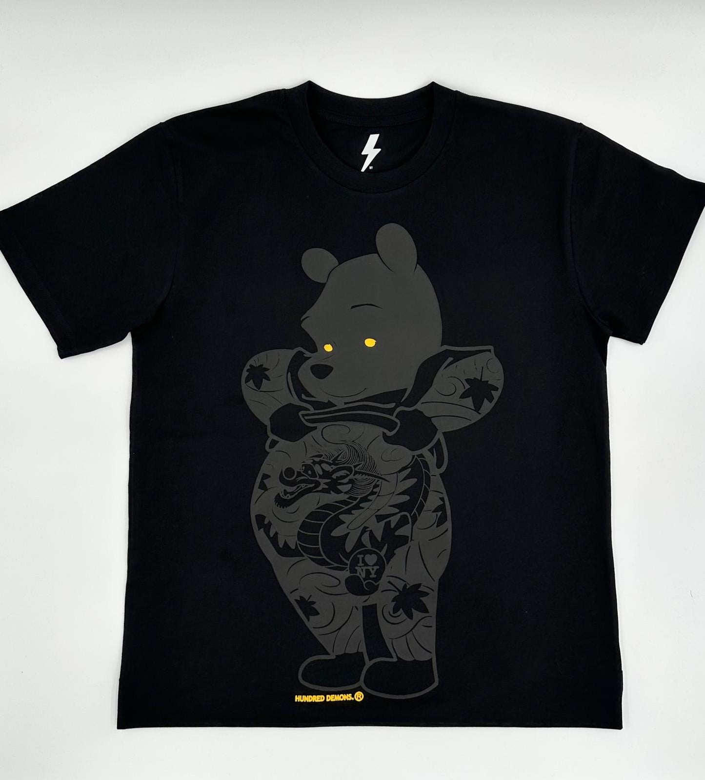 "TAT POOH” Black Puff T-Shirt
