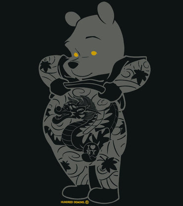 "TAT POOH” Black Puff T-Shirt