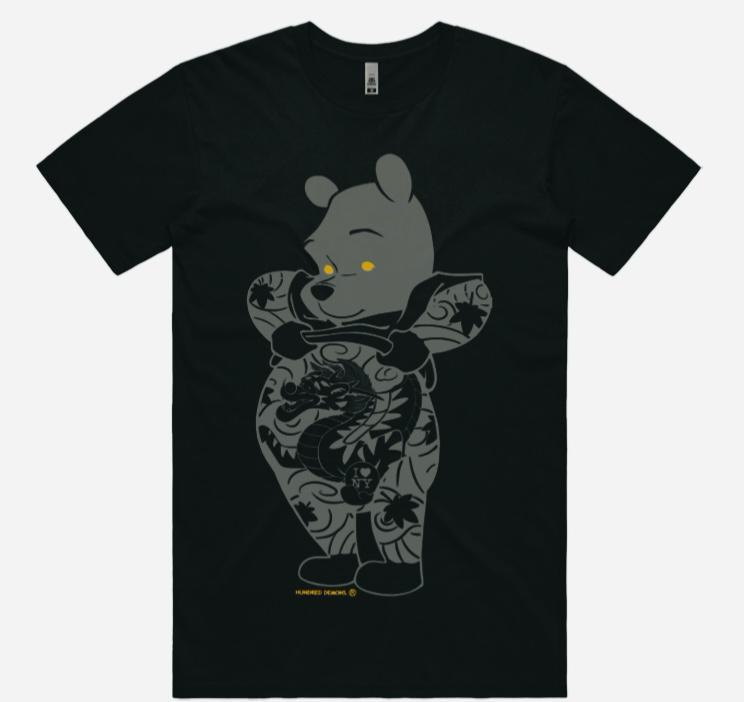 "TAT POOH” Black Puff T-Shirt