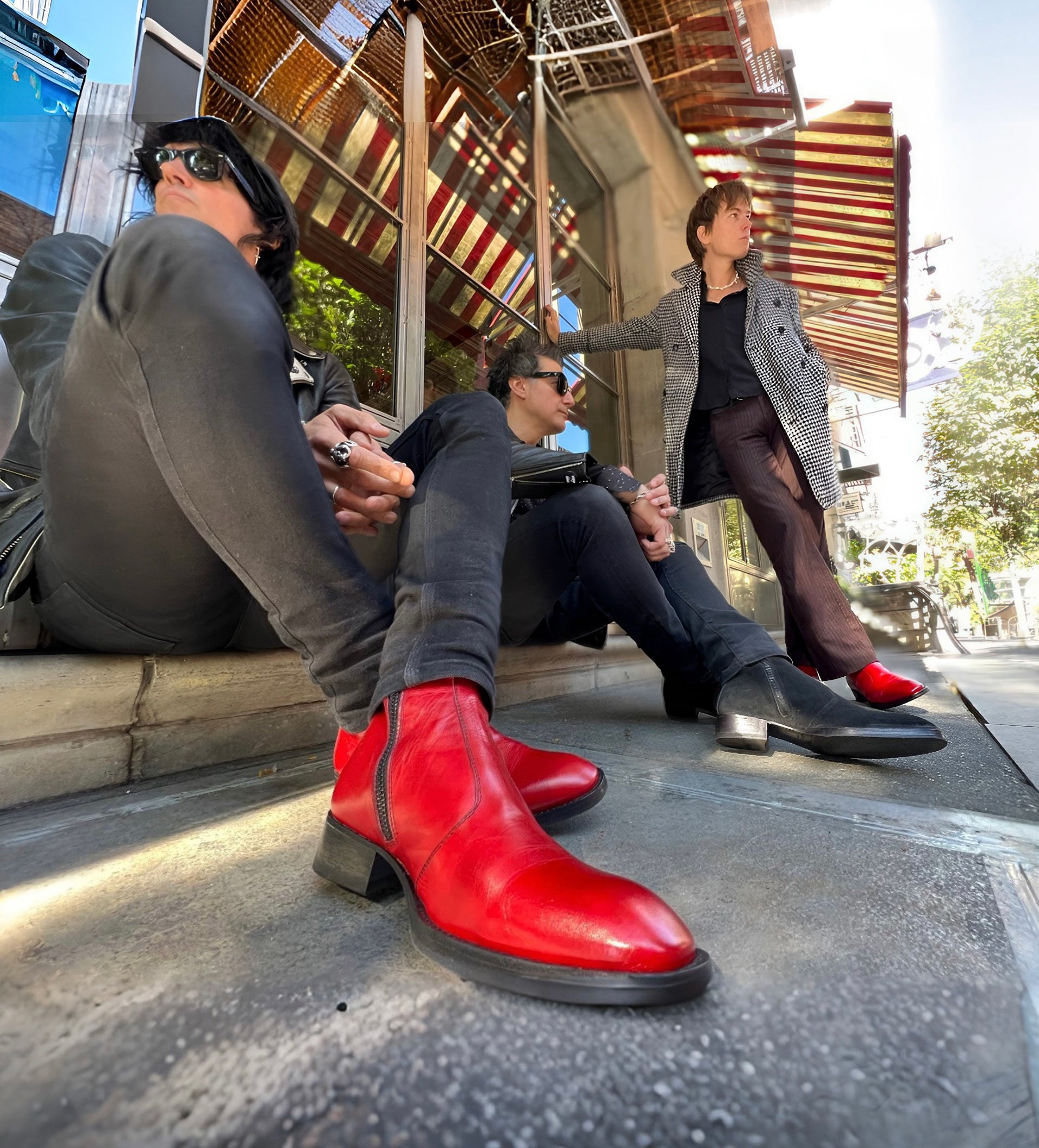 Chuck Bones From The CAST NYC wearing The Morrison Boot, leather boots, leather boots for men, fashion boots for men, rock n roll boots for men, The Morrison boot in Suede, NY, NYC, The cast NYC