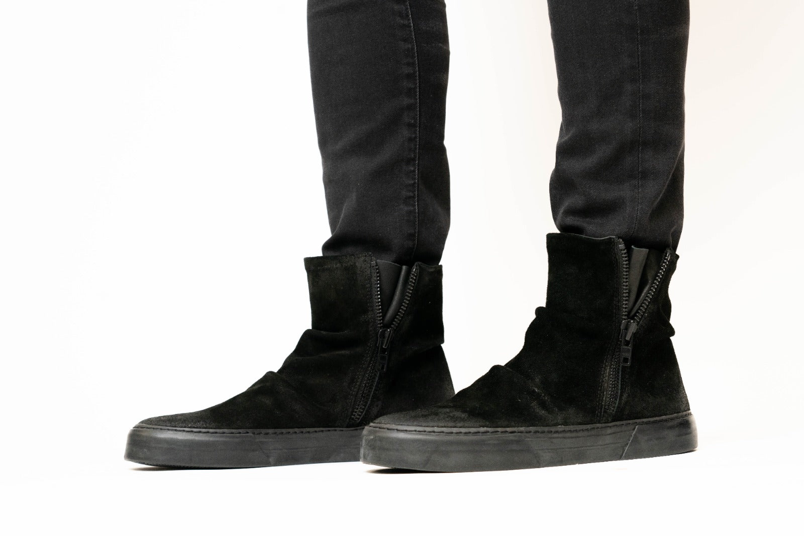 Zorra Stereo Boot, LAB309 boots, suede boots for men, double side zip boots 
